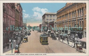 Meridian Mississippi MS - TROLLEY ON 5TH STREET EAST FROM 23RD AVENUE - Postcard - Picture 1 of 2