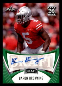 2021 Leaf Draft AUTO Green #BABB1 Baron Browning (ref 225234) - Picture 1 of 2