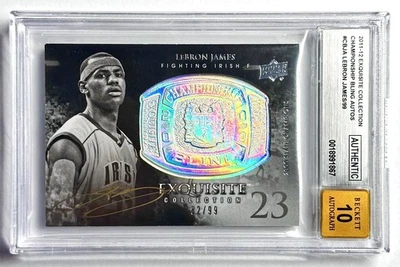 2011-12 UD Exquisite Lebron James #/99 Championship Bling automático BGS auténtico/10 automático Foto 1 de 2