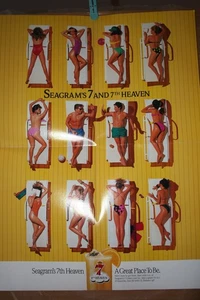 Seagram's 7th Heaven 1989 orig. 16x20 Give-away Poster süßer Zustand - Bild 1 von 5