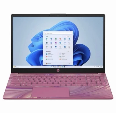 HP 15-fd0104ds 15.6" Intel Processor N100 0.8 GHz 4GB DDR4 128GB UFS W11S, Pink - Image 1 of 2