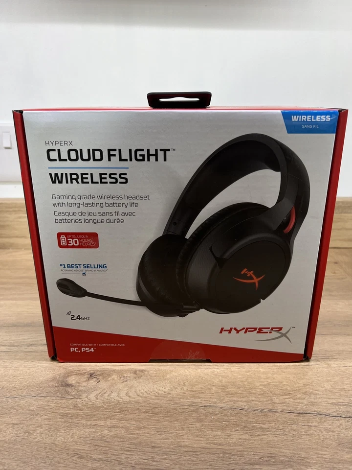 HyperX Cloud Flight Wireless Gaming Headset Black-Red Sealed Boxed - Image 1 of 3