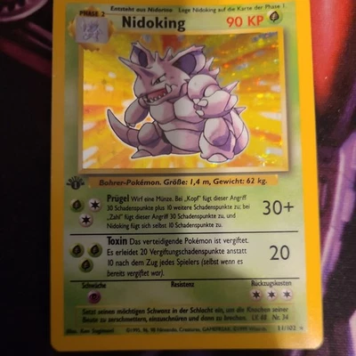 Pokémon TCG Nidoking Holographic German First Edition LP - Image 1 of 2