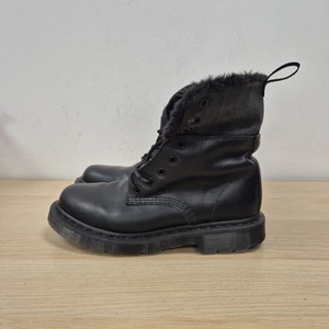 Dr Martens 1460 Kolbert Wintergrip Black Leather Boots Fur Lined Warm Boots Uk 6 - Bild 1 von 8
