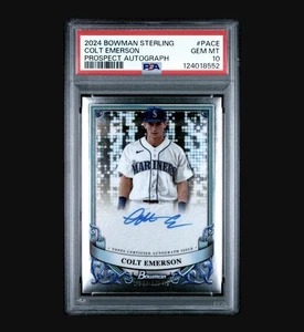 2024 Bowman Chrome Sterling Colt Emerson Auto PSA 10 GEM Mariners Rookie QTY - Bild 1 von 2