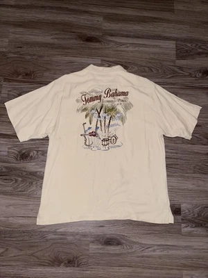 Camisa Tommy Bahama De Colección Para Hombres Extra Grande Seda Campamento Bordada Espalda Relax 00s Foto 1 de 4
