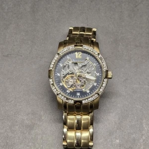 Armitron Skeleton Dial Gold Tone Automatic Watch TY2807SV Runs Great, Needs Pin - Picture 1 of 6