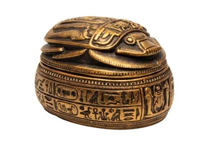 Egyptian Scarab Box Collectible - Bronze 5" - Ancient Egypt Figurine- Made in... - Picture 1 of 9