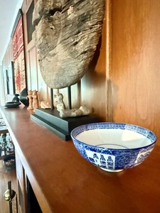 Antike 1700er Chinesische Porzellan Tee Wein Tasse Blau & Weiß Design - Bild 1 von 12