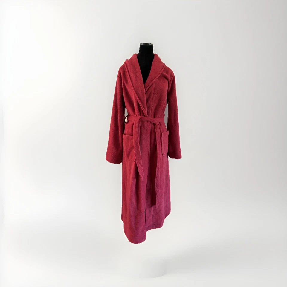 Roupão LL.Bean inverno lã com cinto - Médio - Pelúcia vermelha aconchegante cabincore loungewear - Imagem 1 de 4