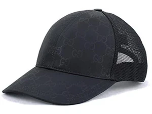NEU GUCCI SCHWARZ GG PRINT NYLON MESH BASEBALL LOGO CAP MÜTZE 58/MEDIUM UNISEX - Bild 1 von 8