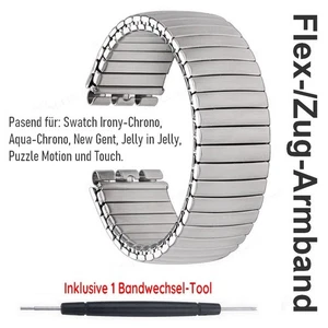 Flexarmband passend für SWATCH Petite Seconde, Jelly in Jelly. Farbe Silber-Matt - Bild 1 von 6