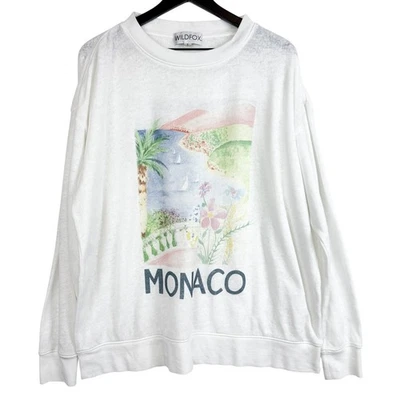 Wildfox Fleece Lightweight Monaco Sweatshirt White - S - Image 1 of 4