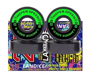 Landice ABEC 11 608zz 8x Rodamientos de Rueda de Monopatín Rápido Verde Patín Scooter Quad - Imagen 1 de 7