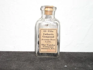 Vintage Upjohn Cathartic Compound 25-Pill Bottle - Picture 1 of 3