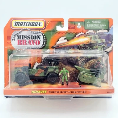 Matchbox Humvee w/ Figure #32693 (1998 Mission Bravo) *DAMAGED/CREASED PACKAGE - Image 1 of 4