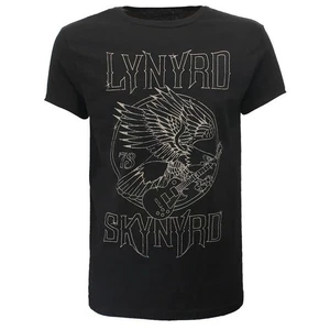 T-Shirt Lynyrd Skynyrd Eagle Guitar Rock Ufficiale Nuova Nera - Foto 1 di 4