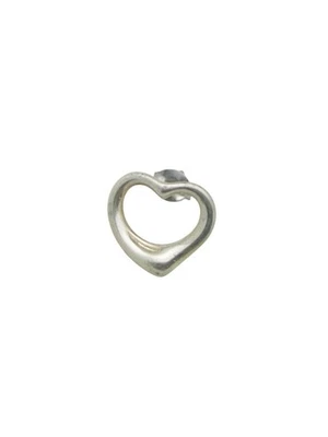 Brinco de prata esterlina grande coração aberto Tiffany & Co. Elsa Peretti - Imagem 1 de 3