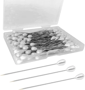 200PCS Spille da Corsetto, Spille da Cucire a Goccia Perle, Lunghe 2 Pollici Dritte Cucito Wedd - Foto 1 di 12