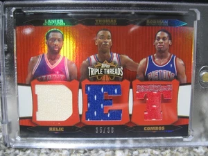 2007 Topps Triple Threads Rodman/Thomas/Lanier Relic Ruby Red Jersey Karte #35/36 - Bild 1 von 11