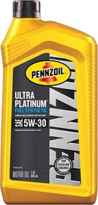 Pennzoil Ultra Platinum Full Synthetic 5W-30 Motor Oil, 1 quarto 1 - Foto 1 di 7