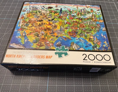 North America Wonders Map 2000 Piece Jigsaw Puzzle Buffalo Games - Image 1 of 2