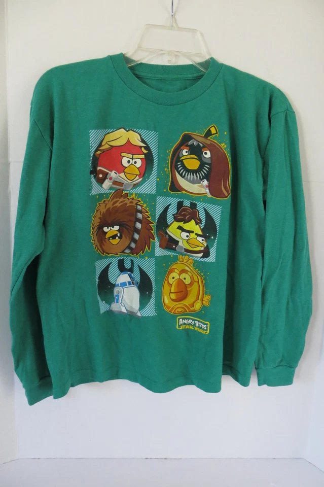 Boy's Green Star Wars Angry Birds Long Sleeves T-Shirt Size L - Image 1 of 4