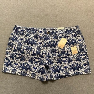 St. John's Bay Shorts Womens 18 Petite White Amanda Paisley Tummy Control New - Picture 1 of 13
