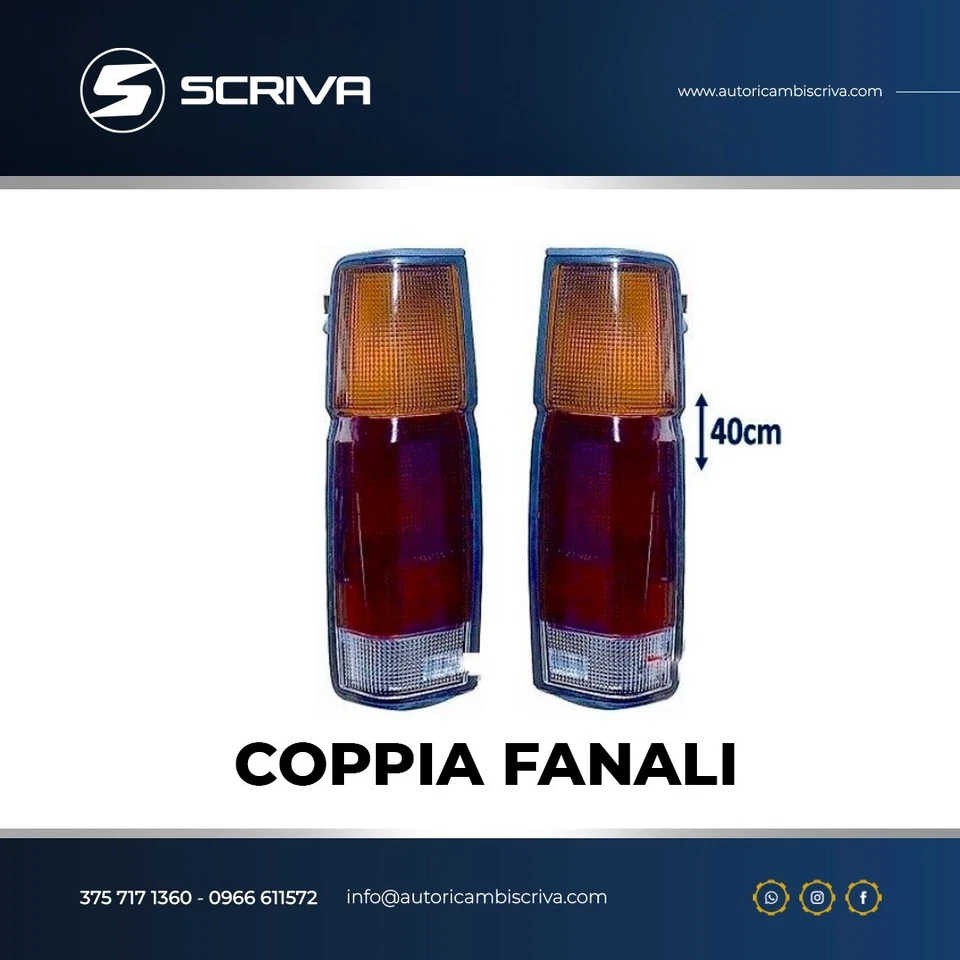 COPPIA DX+SX FANALI STOP POSTERIORI NISSAN KING CAB DAL 1986 AL 1997 ALT. 40cm - Immagine 1 di 1