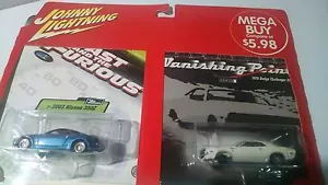 JOHNNY LIGHTNING*ERROR*FAST&FURIOUS 2003 NISSAN & 1970 DODGE MISSING FRONT TIRE - Picture 1 of 6