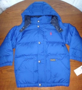 RALPH LAUREN Kid's Boy's Girl's Blue Winter Down Puffer Hooded Jacket Size  4-4T - Picture 1 of 12