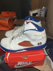 Jordan Fusion 5 Varsity Red Blue Ribbon 