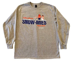 RED CROSS BLOOD DONOR -CHILLIN’ WITH MY SNOW-MIES SIZE LARGE TEE SHIRT BY GILDAN - Picture 1 of 3