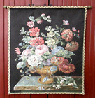 Corona Decor~Vase With Flowers~26?X 29? Tapestry Wall Hanging W/Brass Rod~#1503