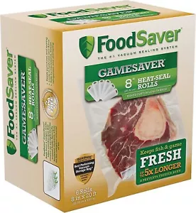 Rollos de sello de vacío FoodSaver GameSaver 8" x 20', paquete de 6 - Imagen 1 de 6