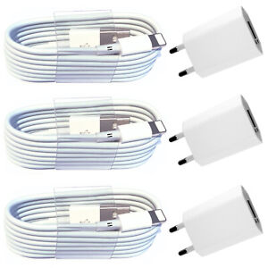 3x Netzteil + 3x 2m USB Ladekabel für iPhone 14 iPhone 13 iPhone 12 11 iPad weiß