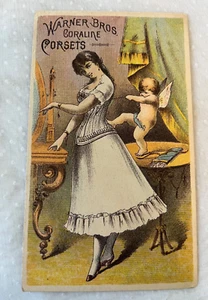 Antique Warner Bros. Coraline Corsets Stevens Point, Wisconsin Trade Card - Picture 1 of 2