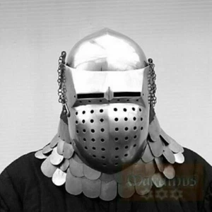 Tempered Steel Medieval Bascinet Helmet 14th Century - Picture 1 of 4