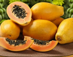 50 STRAWBERRY SUNSET PAPAYA SEEDS - Organic Hawaii Grown Delicious Free Shipping - Picture 1 of 4