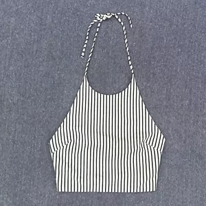 Top donna Alice + Olivia Halter taglia 8 bianco e nero a righe - Foto 1 di 6