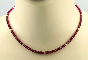 Rubellit-Kette - rosa rote Turmaline facettiert Halskette für Damen 45 cm - Picture 1 of 2