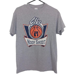 ELKS Hoop Shoot free throw tournament t-shirt fun Gray M Graphic basketball tee - Picture 1 of 2
