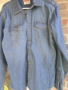 Womens Wrangler Western Denim, Indigo, Snap Shirt. Med. - Picture 1 of 8