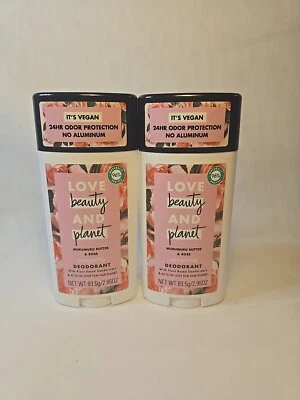 Дезодорант Murumuru масло и роза веганский Love Beauty and Planet упаковка 2 шт. - Изображение 1 из 4