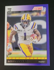 2021 Score #TB5 1991 Throwback LSU Ja’Marr Chase RC Rookie Bengals CLEAN - Picture 1 of 2