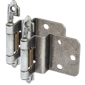 Cosmas Cabinet Hinges Weathered Nickel 3/8 Inset 15628-WN (Pair) - Picture 1 of 1
