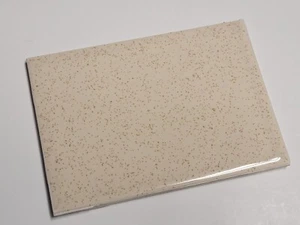 Vtg AO Ceramic Tile WIDE Rectangle 4 1/4" x 6" Beige w/brown flecks Gloss NOS - Picture 1 of 3