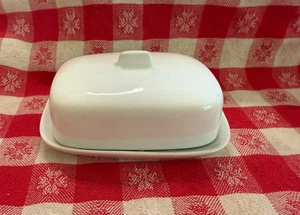 White Porcelain Covered Butter dish / by Home 4" - Picture 1 of 4