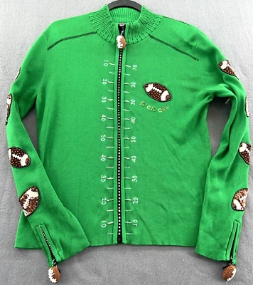 Suéter Berek Mujer X-Grande Verde Fútbol Temático Cárdigan Manga Larga Cremallera Completa Foto 1 de 4