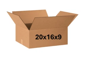 20" x 16" x 9" CARDBOARD BOX - 200 lb - SINGLE BOX - Picture 1 of 4